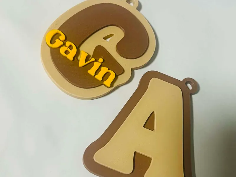 Initial Keychain with Name
