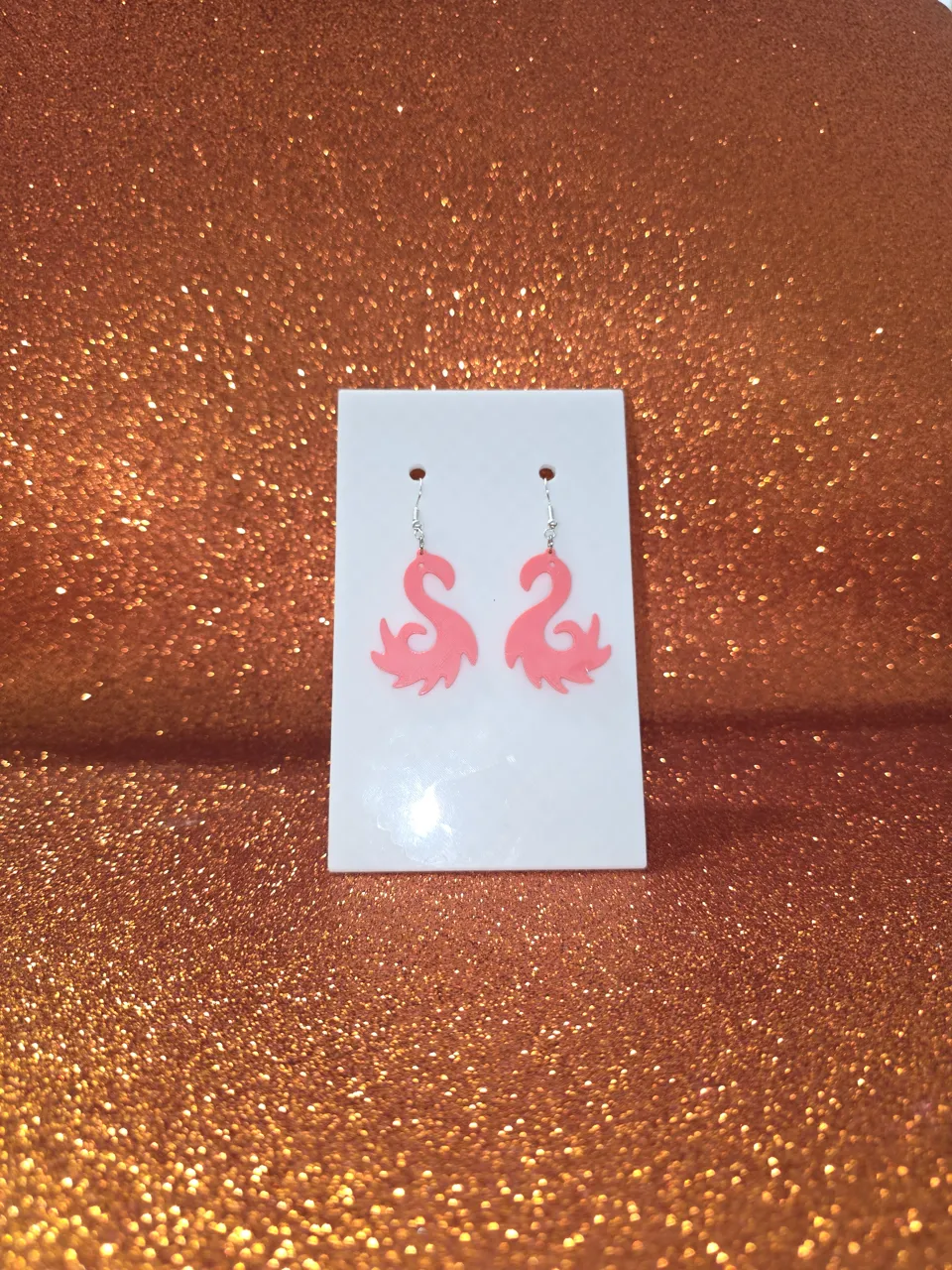 Flamingo waves earrings view 2