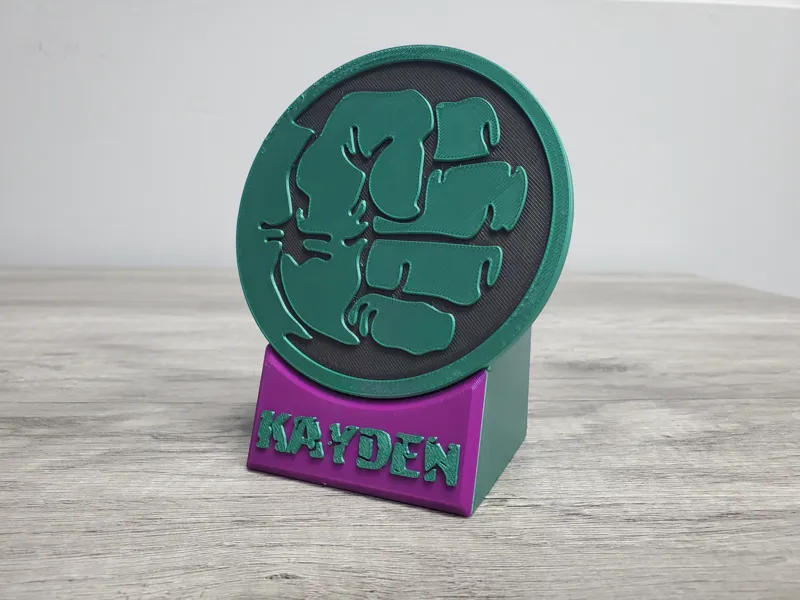 Personalized Hulk Emblem Desk Decor