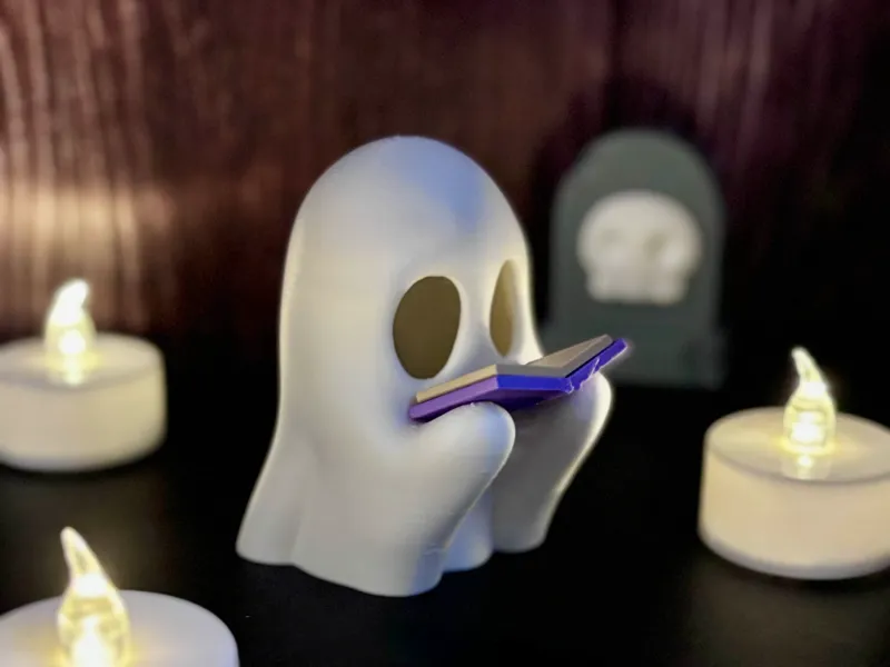 Reading Ghost Halloween Tea Light Decor