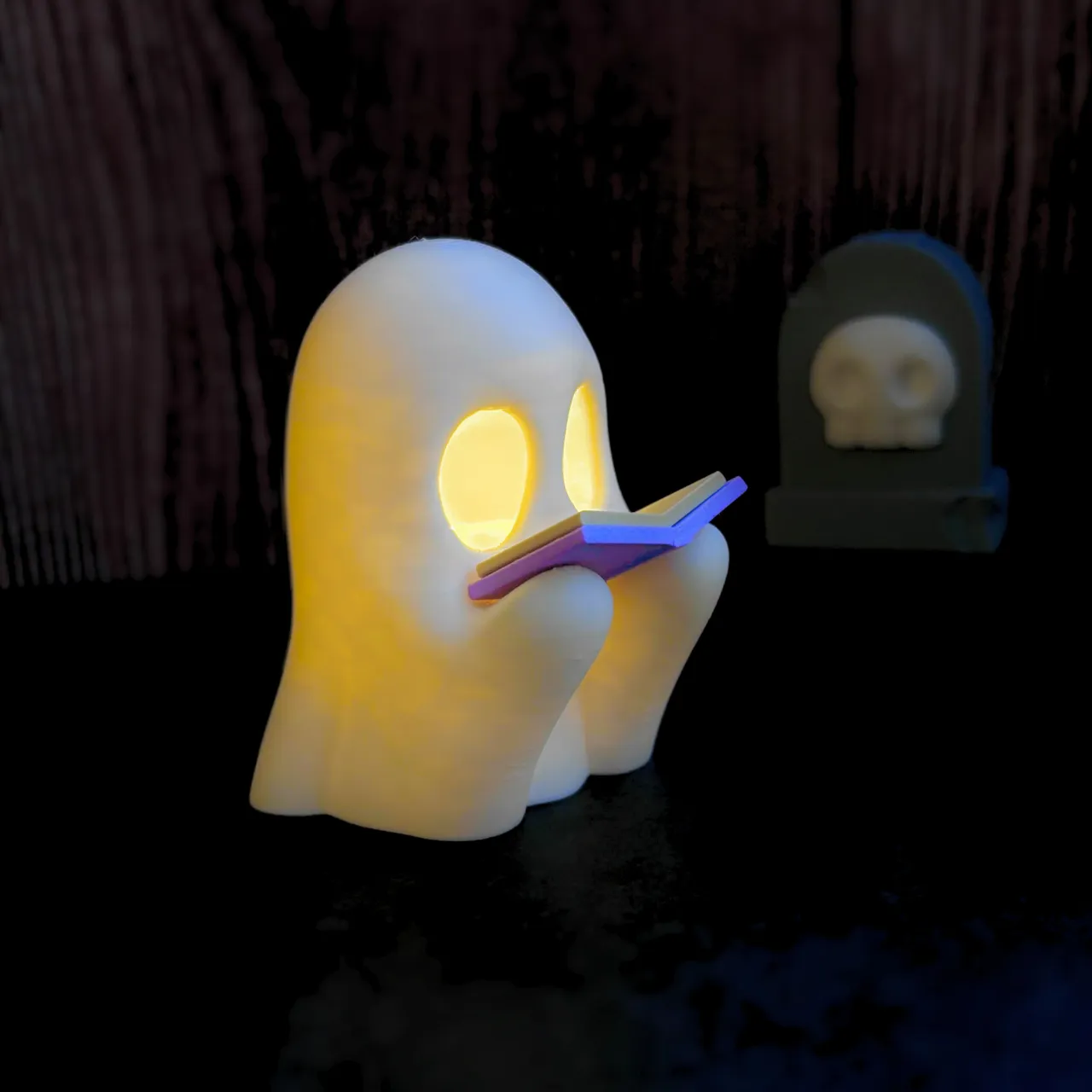 Reading Ghost Halloween Tea Light Decor view 3