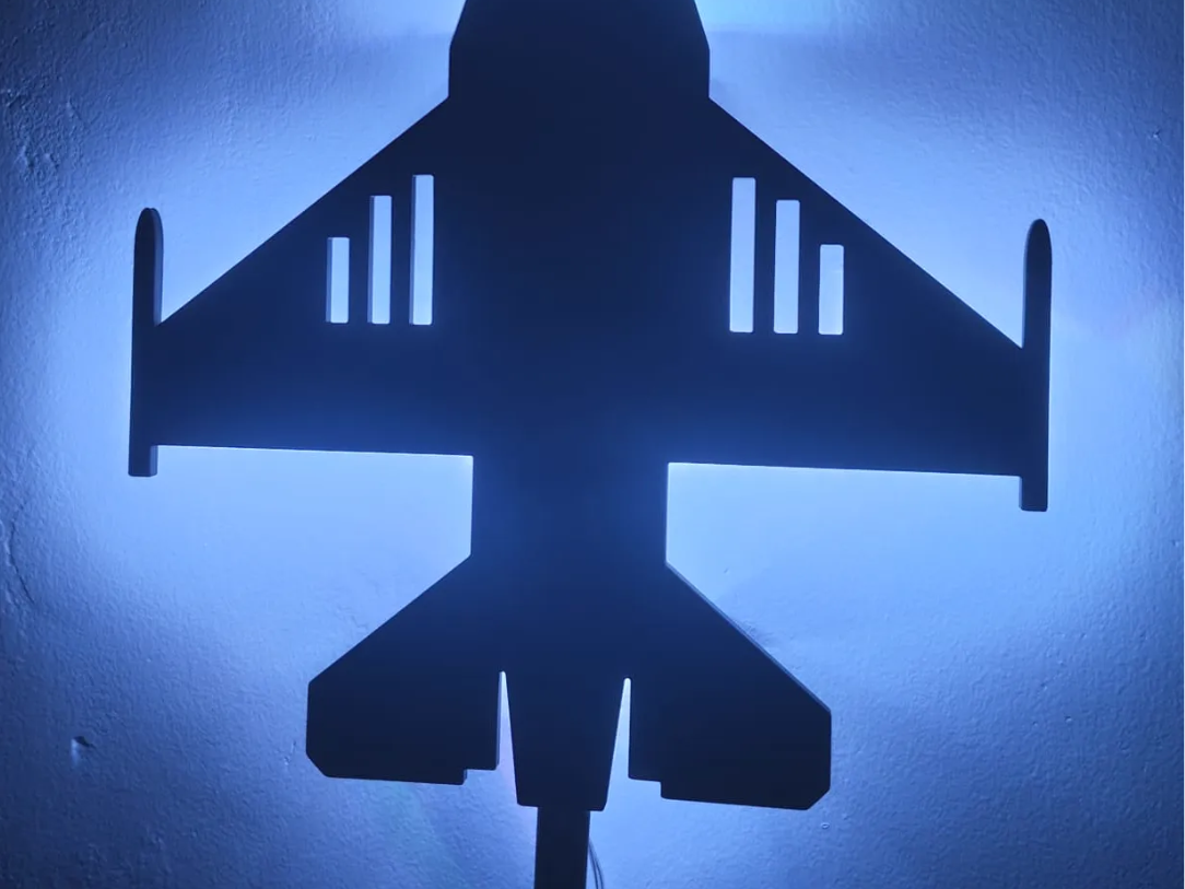 LED Fighter Jet Wall Light | RGB Halo Effect