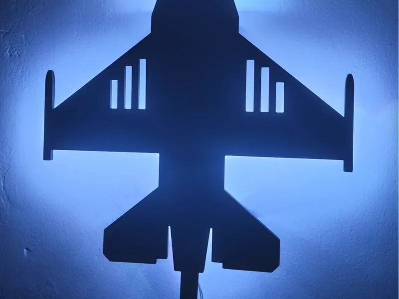 LED Fighter Jet Wall Light | RGB Halo Effect