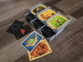 v1 Stackable Catan Card Tray with cover 56mmx80mm