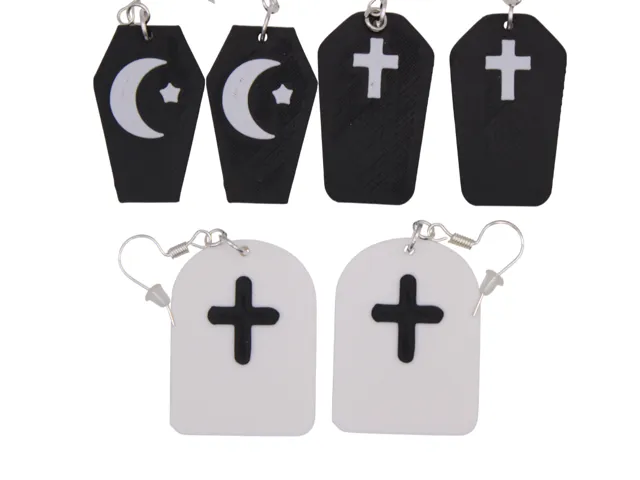 Halloween Earrings pt 17 - coffins