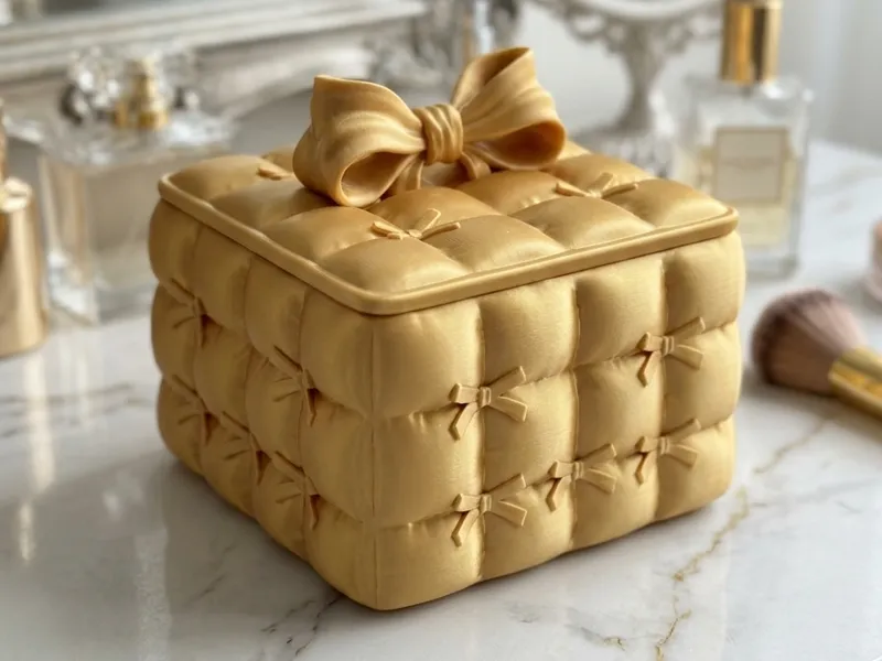 Quilted Bow Jewelry Box & Trinket Organizer