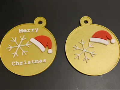 Christmas Tree Ornament Snowflake, Santa Hat