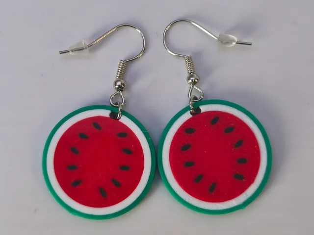 Watermelon slice earrings / keychain