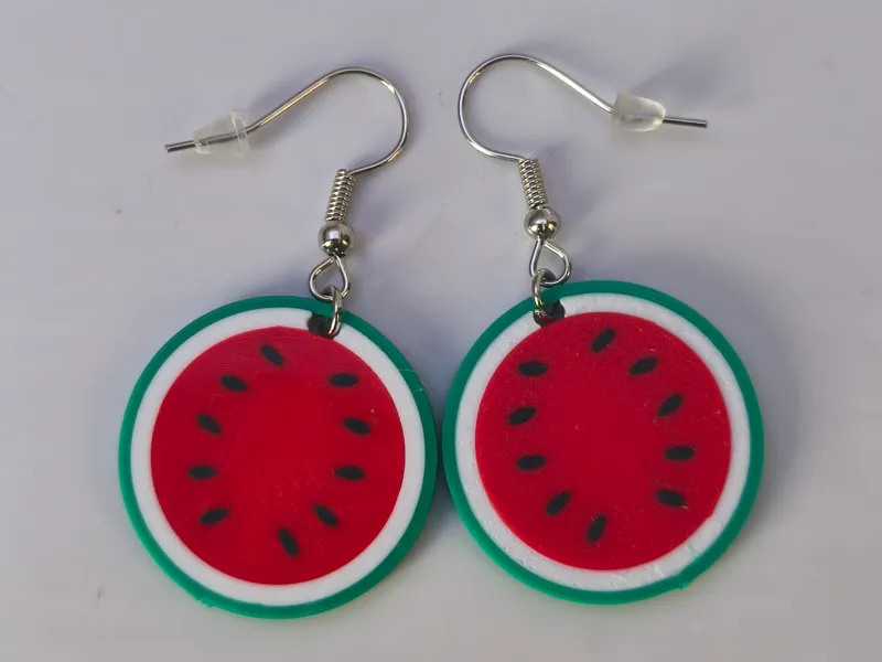 Watermelon slice earrings / keychain