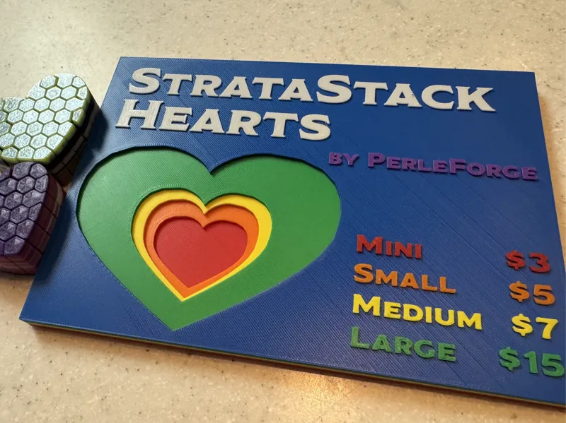 Size Guide for StrataStack Hearts