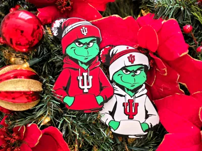 Grinch Indiana Hoosiers Christmas Ornament