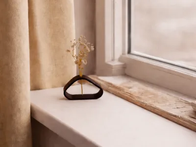 Stylish Small Brown Vase for Dried Flowers