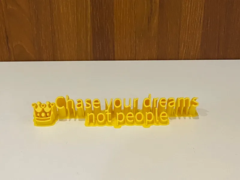 Chase your dreams, not people.