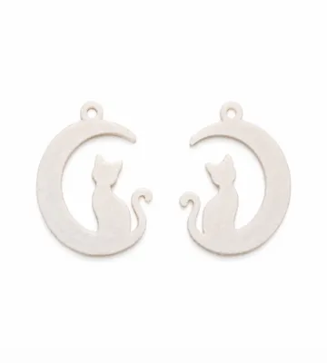 Pendientes: Black Cat Moon Earrings – Fast Print Jewelry — vista de referencia 4