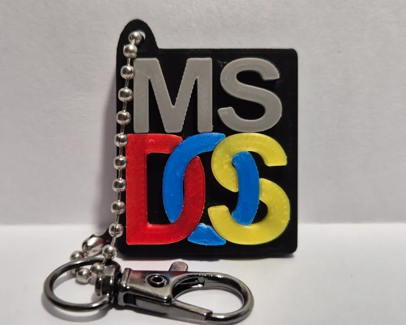 MS-DOS Logo Keychain v2