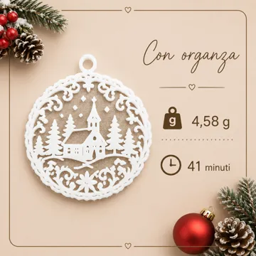 Modelo para impresión 3D: Pallina di Natale con paesaggio e organza tulle — vista de referencia 3