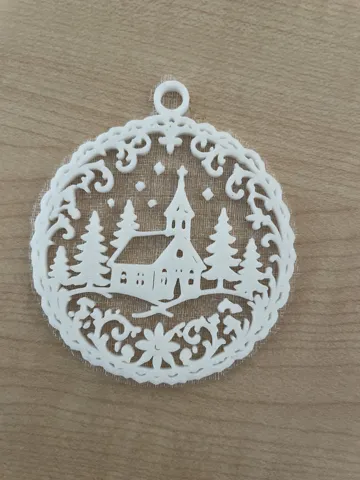 Modelo para impresión 3D: Pallina di Natale con paesaggio e organza tulle — vista de referencia 4