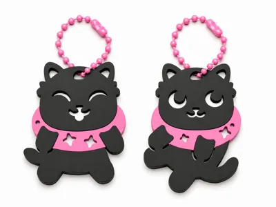 Pool Cat Keychains (set of 2)