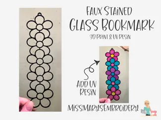 Faux Stained Glass Bookmark - 3D Print & UV Resin