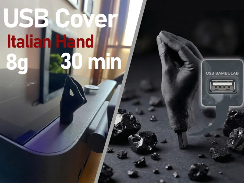 Bambulab USB Cover - Italian Hand