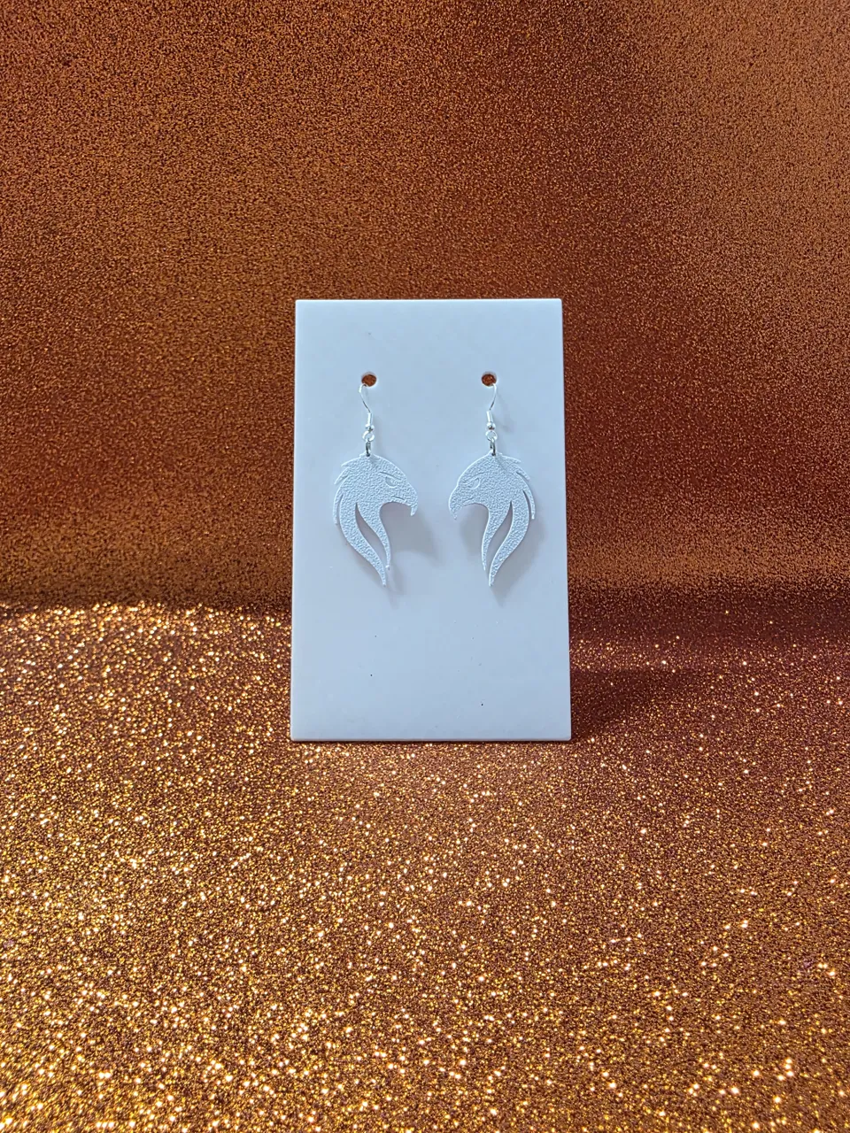 Golden eagle earrings view 2