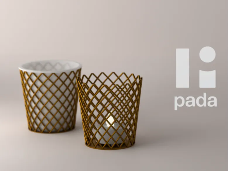 Modern lattice tealight holder