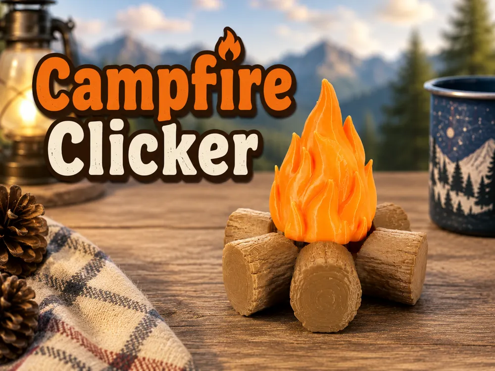 Objeto manipulable: Campfire Clicker Fidget. Referencia del modelo original.