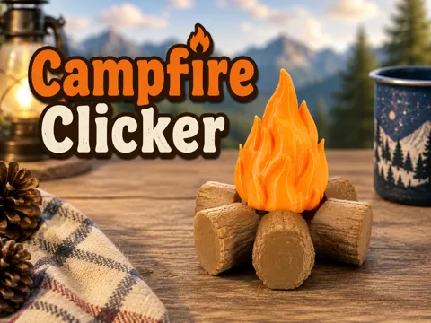 Objeto manipulable: Campfire Clicker Fidget — referencia de MakerWorld