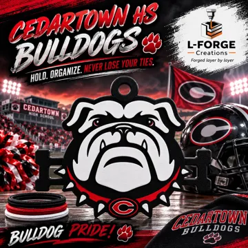Accesorio para sujetar ligas de cabello: Cedartown HS Bulldogs Hair Tie Holder Keychain — vista de referencia 3