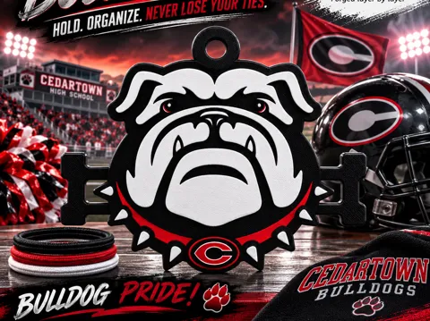 Accesorio para sujetar ligas de cabello: Cedartown HS Bulldogs Hair Tie Holder Keychain — referencia de MakerWorld