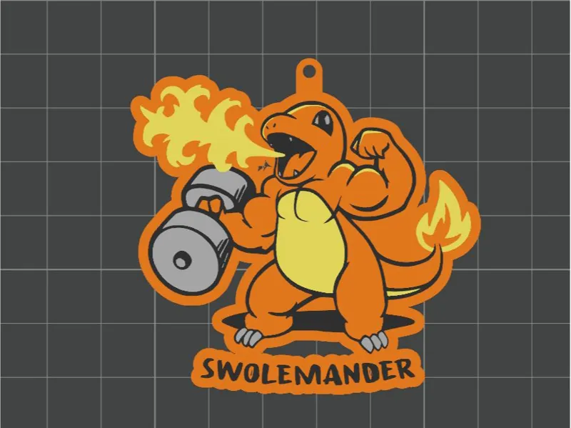 Charmander aka Swolemander Keychain