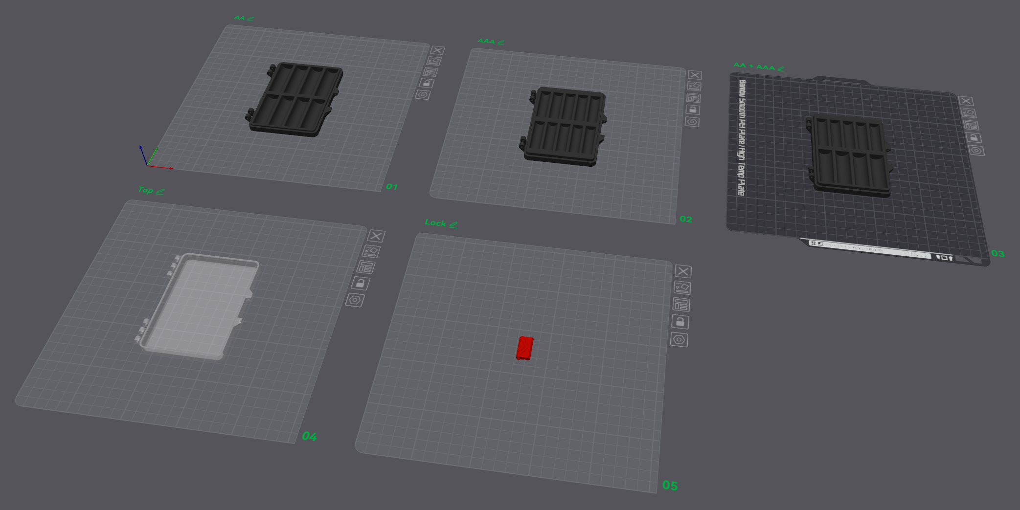 Miniatura 4 do modelo 3D Battery Case AA & AAA