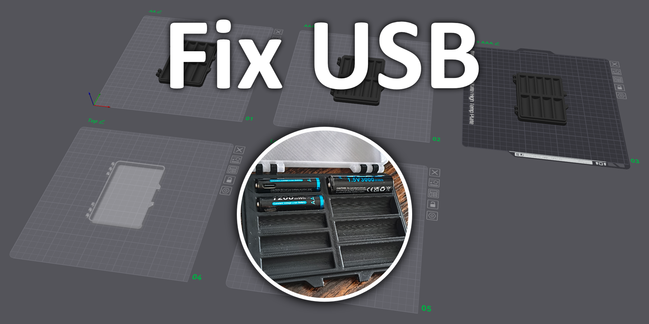 Miniatura 5 do modelo 3D Battery Case AA & AAA