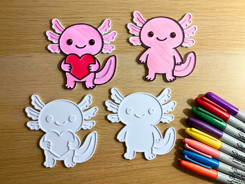 NEW! Adorable Axolotl Colouring Kids Set by A*i*m*e*e* MakerWorld ...