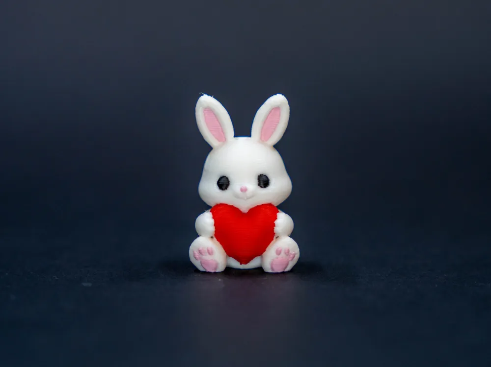 mini easter bunny holding valentine heart – cute - Free 3D Print Model ...