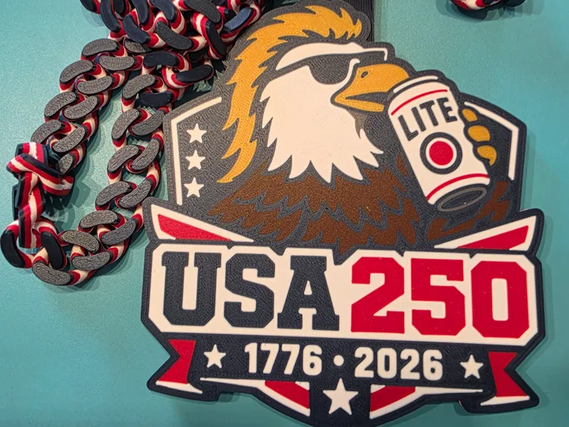 USA 250 3D Printed Cuban Hype Chain