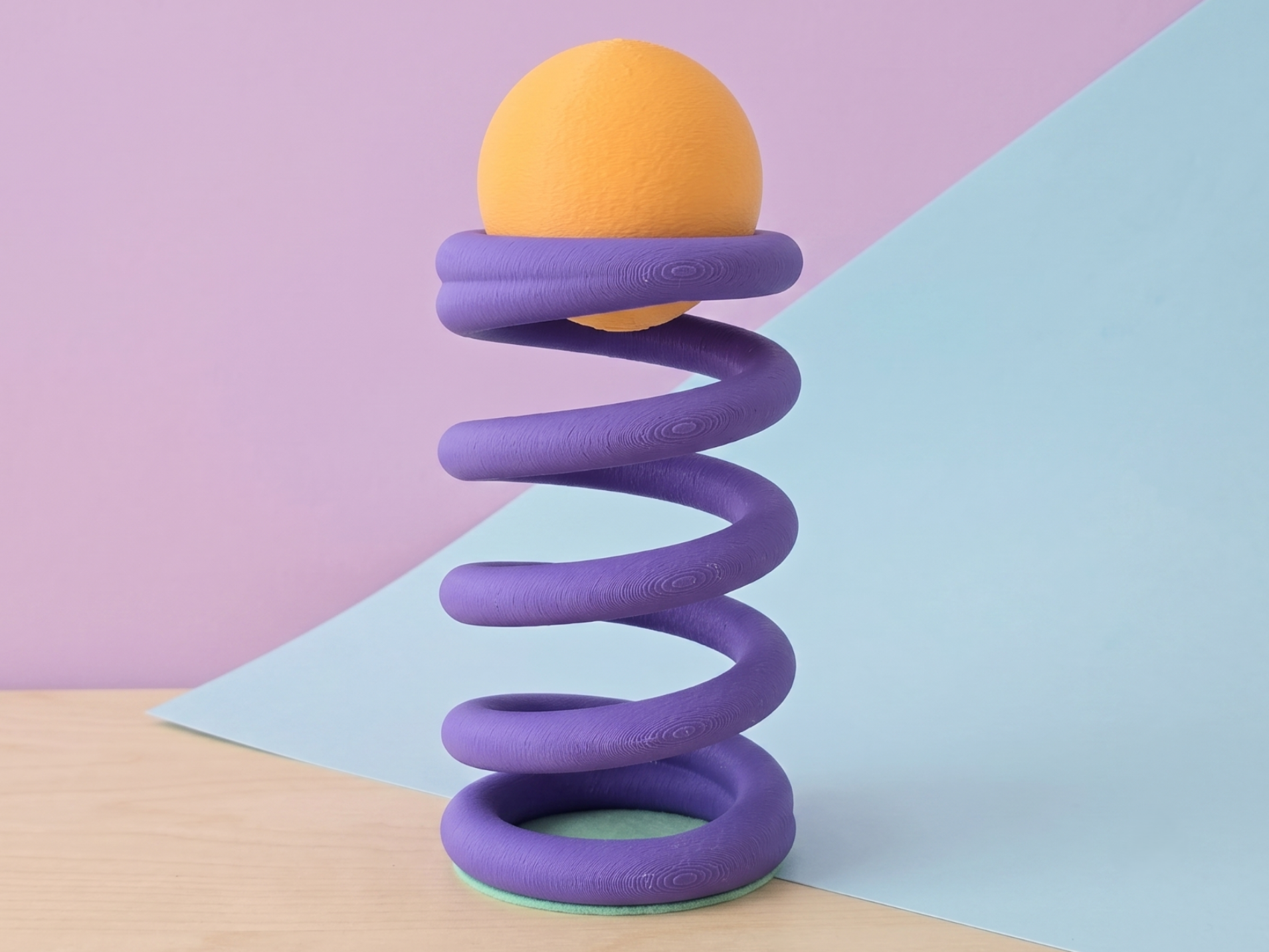 Spiral Spring Sphere Toy Kinetic Sculptural Holder