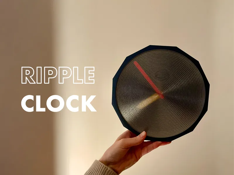 Ripple Clock - Modern 3D Printed Wall Clock 