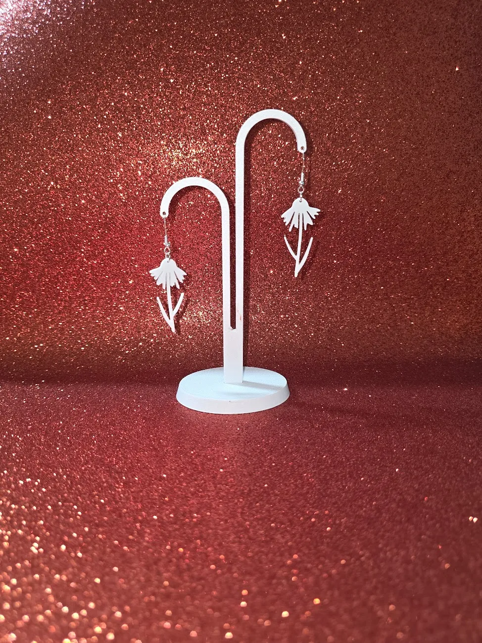 Flowering flower earrings view 3