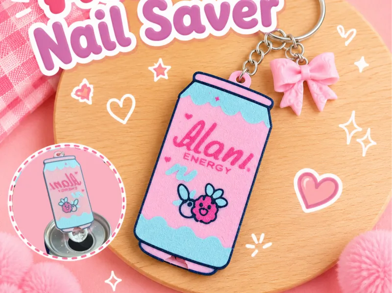 Alani Nail Saver Can Opener Keychain with Bow 
