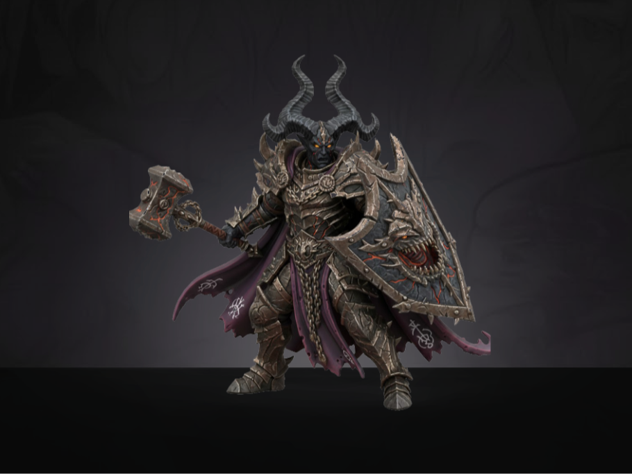 Miniature D&D Tiefling - Dark Paladin 45mm