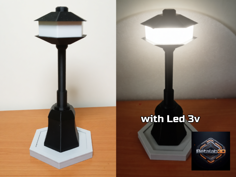 Hexagonal Street Lamp – 3D Printable Kit