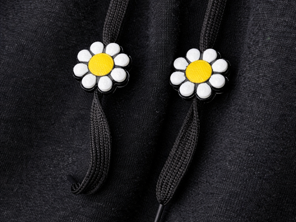 Flower drawstring beads