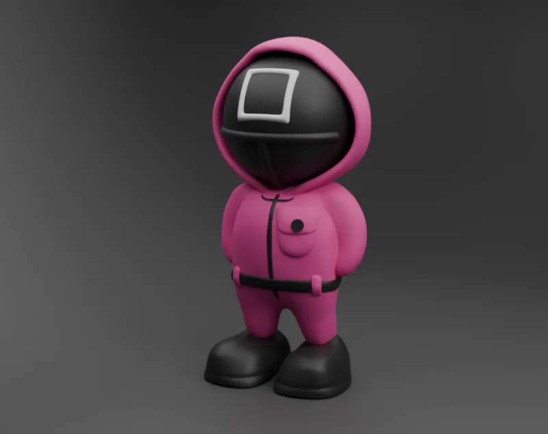 Squid Game movie masked officer with square face