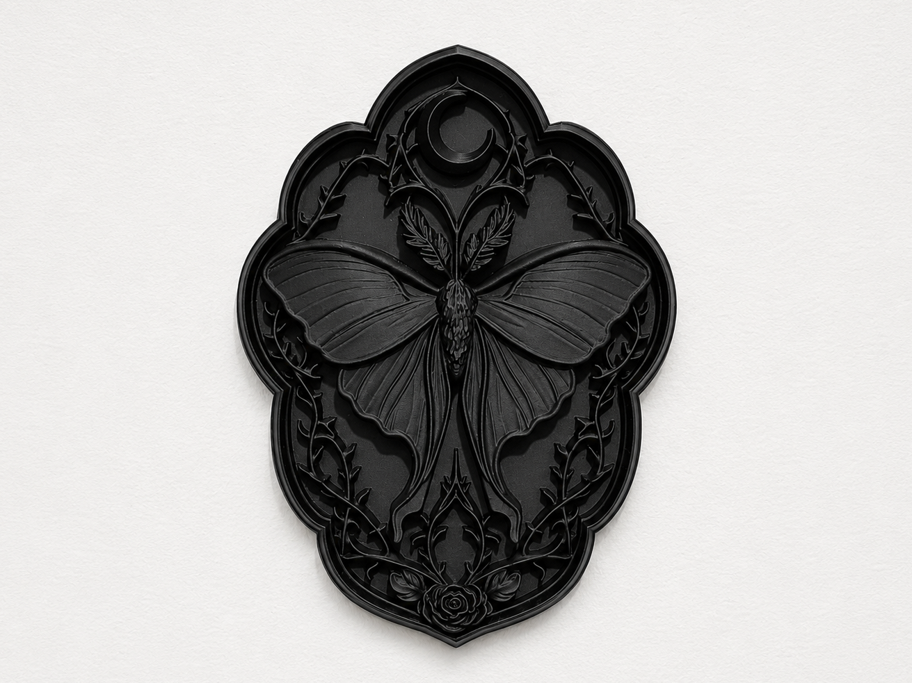 Luna Moth Gothic Wall Plaque