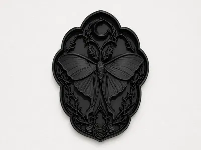 Luna Moth Gothic Wall Plaque