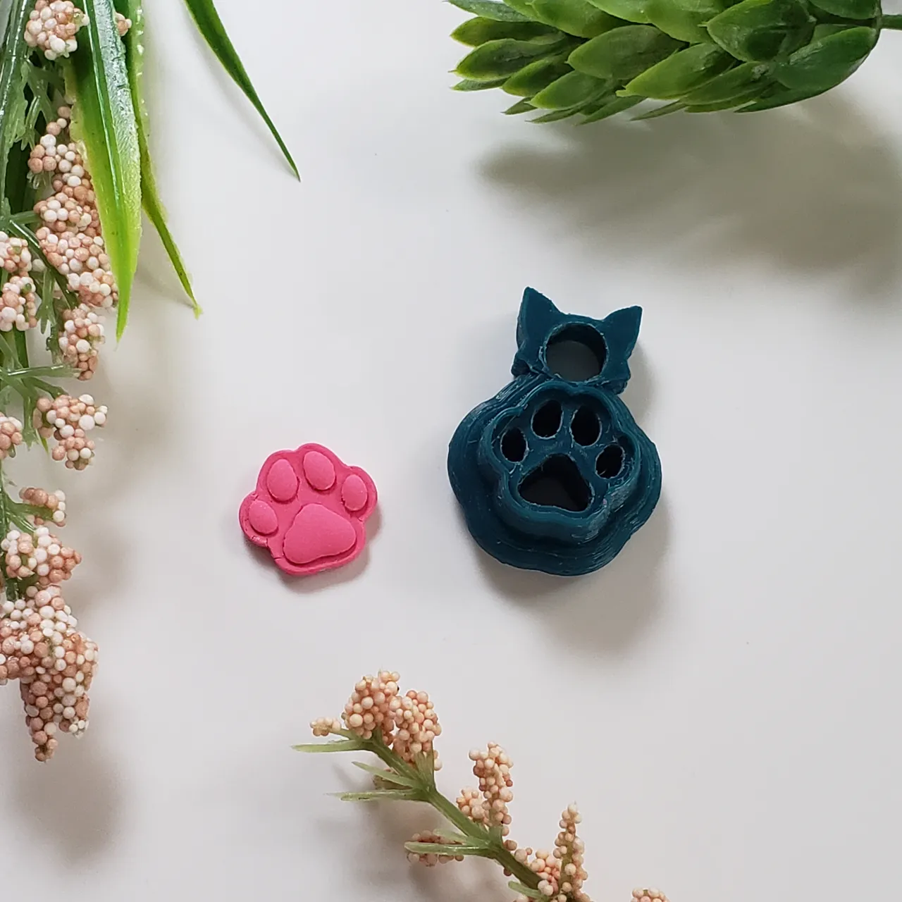 Stud Tiny Paw Print Polymer Clay Earring Cutter view 2