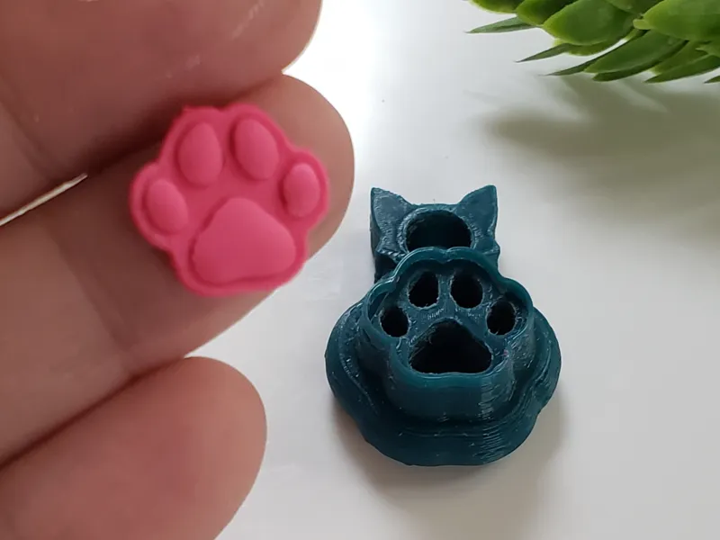 Stud Tiny Paw Print Polymer Clay Earring Cutter