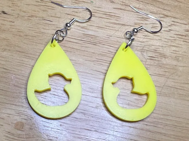 teardrop duck cutout earrings