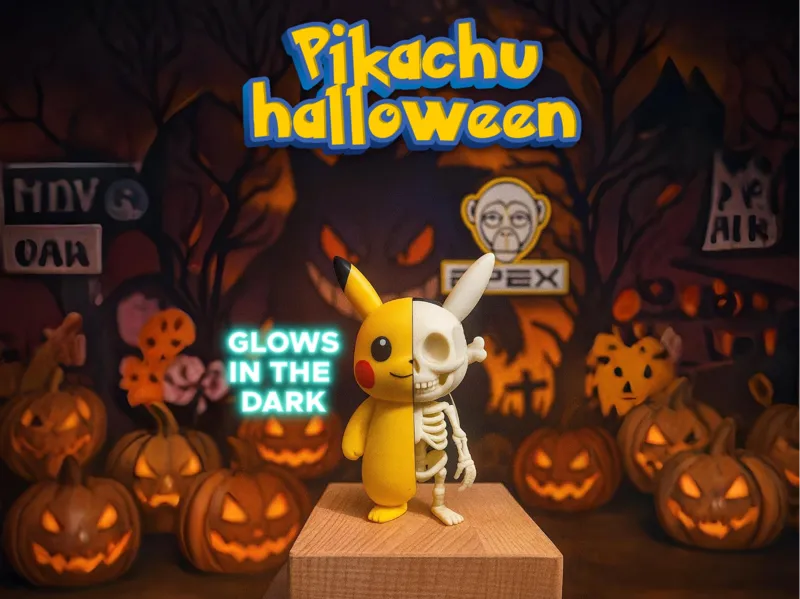 Pikachu half skeleton